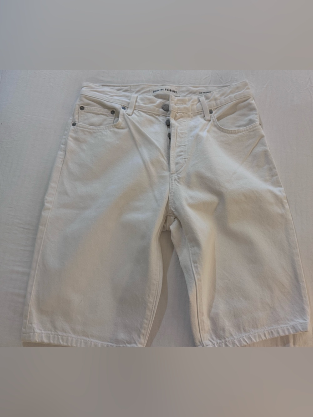 Denim Forum Men’s White Denim Shorts